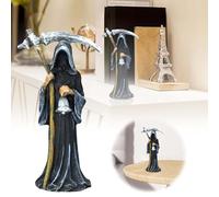 Ornaments For Bedroom Statue Resin Craft Garden Desktop Decoration Ornament Sculpture Grim Sculpture Large Ornaments (Black, 9x6x17cm)