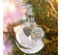 Ornaments for Christmas Christmas Ornaments Feathers Ball A Piece of My Heart Is In Heavens Memorial Decor for Holiday Celebrations