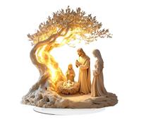 Ornaments for Home Decoration, Birth of Jesus Garden, 2D Christmas Acrylic Jesus Sign, Table Decoration Birth of Jesus, Centerpiece Scene Acrylic Feeder, Nativity Feeder by N