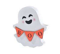 Ornaments For Living Room Cute Halloween Decorations Indoor Wooden Tiered Tray Table Sign Set Of 3 Bat Witch Signs Pumpkin For Party Home Shelf Display (1pack 3pcs) Ornaments (White, 15x10x1. 8cm)