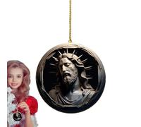 Ornaments for the Nativity Scene - 2D Acrylic Religious Christmas Decoration - Jesus Christ Jewellery for the Christmas Tree - for Garden Trees, Easter, Holidays, Bookcase, Car Interior, Door Handle