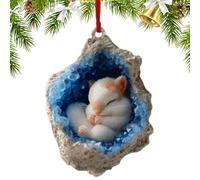 Ornaments for Tree, 4 Inch Hole Animals Christmas Ornaments, Acrylic Charm Figurine 2d Flat Decor for Friends Lovers Family Gathering Holiday Party Favor Window Fireplace Home