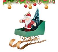 Ornaments for Tree | Christmas Sleigh Pendant Holding Tree,Iron Festive Pendant for Tabletop Mantel Fireplace Door Wall Home Holiday Celebration Party