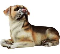 Ornaments Garden Dog Statue, Realistic Figurines, Dog Memorial Sculpture Outdoor Waterproof Resin Animal Collection Ornaments,White Garden Decorations,Black-A