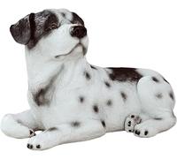 Ornaments Garden Dog Statue, Realistic Figurines, Dog Memorial Sculpture Outdoor Waterproof Resin Animal Collection Ornaments,White Garden Decorations,White-A