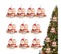Ornaments in the shape of Santa Claus for the Christmas tree - 2D acrylic pair of pendants, 10 pieces Christmas decorations - for home and garden and gate bookshelf