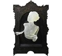 Ornaments Light Frame, Doorbell Decorations, Scary Haunted House Mirror Ghost In The Mirror Resin Ornaments Professional and Fashion