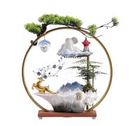 Ornaments Modern Sculptures Continuous Flowing Water Feature - Office & Home Decor, Desk Accessory, Feng Shui Fountain for Home Entrance, New Home Gifts, Business Opening Decorative Ornaments