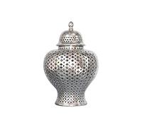 Ornaments Modern Sculptures Gold Silver Ceramic Storage Jars with Lid Baroque Hollow Art Crafts European Vintage Ornaments Living Room Desk Decoration Decorative Ornaments (Color : Red) (Red)