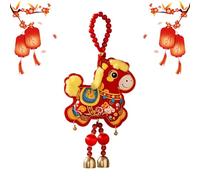 Ornaments, Ornament with Bells Pendant, Embroidery 2026 Decorations for the New Year, for Wealth, Success, Spring Festival, Party, Living Room, Door, Wall Celebration