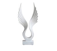 Ornaments Ornaments Sculpture Desktop Handmade Resin Abstract Ornament Solid Color Wings Soaring Statue Ornaments Living Room Bedroom Office Desktop Decor Desktop Decoration (Color : Blanc, Size :