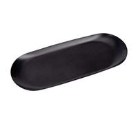 Ornaments Plate Stainless Steel Oval Storage Tray for Cosmetics Trinket Jewelry Key Desserts Tea Snack Fruit Decorative Black