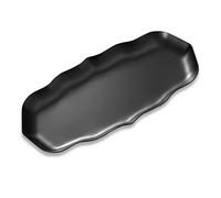 Ornaments Plate Stainless Steel Wavy Storage Tray for Cosmetics Trinket Jewelry Key Desserts Tea Snack Fruit Decorative Black