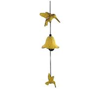 Ornaments Southern Japanese Hummingbird Cast Iron Bells Wind Rhyme Clear Room Balcony Metal Pendant Door Hanging Decoration Home Decoration (Color : Light Grey Size : 42CM) (Light Green 42CM)