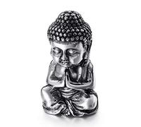Ornaments Statues Sculptures Vintage Casting Stainless Steel Buddha Statue Creative Crafts Buddhist Believers Living Room Home Decoration Gift