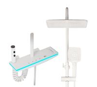 Ornaments Thermostatic Shower System, Modern Shower Head Set with Light, Piano Key, Digital Display, Rain Shower Faucet Sets Compl LWX