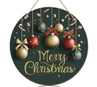Ornaments Welcome Sign for Front Door, Christmas Festive Candy Canes Bows Christmas Green Wood Welcome to Our Home Front Door Sign Decorations Outdoor Porch Set of 3