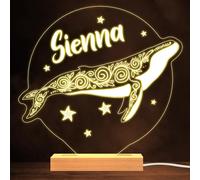 Ornaments Wild Whale Warm White Lamp Personalised Gift Night Light | Personalised Gift For Home, Lamp Room Décor | Kids & Adults Night Lights With Name | Personalised Gift For Bedroom |