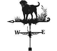 Ornaments Wind Vane Metal Weathervane with Animal Dog Ornament Weather Vain Weathercock Direction Art Decor for House Roof Farm Yard Lawn Patio Garden Sculpture,