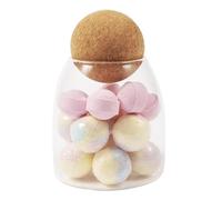 ORNAMI Clear Glass Kitchen Storage Jar with Cork Ball | Mason Food Canister Jar with Spherical Cork Lid | BPA-Free Pantry Organiser (0.5L)