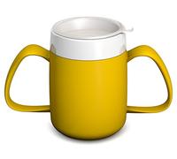 Ornamin 815/814 Two Handled Mug with Internal Cone 200 ml Yellow with Drinking Lid