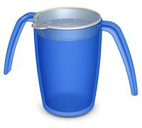 Ornamin 816/814 Two Handled Mug 250 ml Blue with Drinking Lid