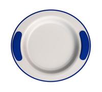 Ornamin Keep Warm Plate Ø 25 cm Blue Melamine (Model 201) | Keep Warm Dish, Thermo Dish, Melamine Plate, Non-Slip Plate