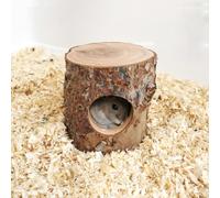 Ornaous Natural Wood Tree Trunk Hideout for Dwarf Hamsters Guinea Pig, Cute Wooden Habitat Hide Decor for Small Animals Gerbils Syrian Hamster Chinchillas Cage Accessories