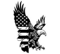 ORNAROVI American Flag Eagle Metal Wall Art, Patriotic Eagle Wall Decor for Home Office Living Room, USA Flag Wall Decoration, Black Iron Freedom Sign, 4th of July Gift (Black)