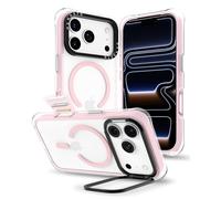 ORNARTO Air Case for iPhone 17 Pro Max with Camera Stand, Compatible with MagSafe| Military-Grade Drop Protection | Camera Control Button | Built-in Air Phone Cover for iPhone 17 Pro Max -Pink