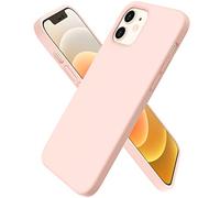 ORNARTO Compatible with iPhone 12 mini(2020) Case 5,4, Slim Liquid Silicone Full Covered Soft 3 Layers Gel Rubber with Microfiber Case Cover 5.4 inch- Pink