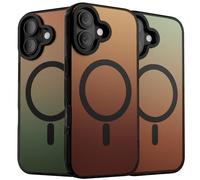 ORNARTO Compatible with iPhone 17 for MagSafe Case,Shockproof Protective Rainbow Case,Wireless Charging Magnetic Phone Cases Cover 6.3inch-Midnight Flame