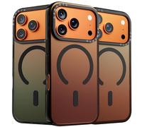 ORNARTO Compatible with iPhone 17 Pro for MagSafe Case,Shockproof Protective Rainbow Case,Wireless Charging Magnetic Phone Cases Cover 6.3inch-Midnight Flame
