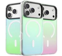 ORNARTO Compatible with iPhone 17 Pro Max for MagSafe Case,Shockproof Protective Rainbow Case,Wireless Charging Magnetic Phone Cases Cover 6.9inch-Aurora