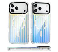 ORNARTO Magnetic Case for iPhone 17 Pro 6.3", Compatible with MagSafe, Shockproof Protective Cover with Stripe Design, Slim Durable 17 Pro Phone Cases-Blue