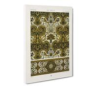 Ornate 17Th Century Pattern By Albert Racinet Canvas Print | Gallery Wrapped 30mm Frame Wall Art | 20x14 inches | Ready to Hang | Retro Abstract Picture | Living Room Bedroom Lounge Office