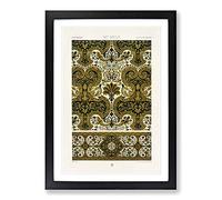 Ornate 17th Century Pattern by Albert Racinet Framed Print | A2 Black Framed Wall Art | Ready to Hang | Modern Fantasy Picture | Living Room Bedroom Lounge Office