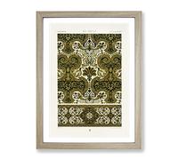 Ornate 17Th Century Pattern By Albert Racinet Vintage Framed Print | A2 Oak Framed Wall Art | Ready to Hang | Classic Fantasy Picture | Living Room Bedroom Lounge Office
