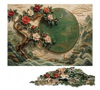 Ornate 3D Relief Camellia Wall Art Jigsaw Puzzle for Adults, 1000 Pieces | For home use: Adult Puzzle: activity for family time over several sessions.