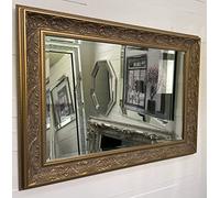 Ornate Antique Gold Framed Beveled Wall Mirror 94cm x 69cm / 37" x 27" / 3ft1 x 2ft3 - Beveled Glass - Ornate Elegant Decorative Wall Mirror VERONA