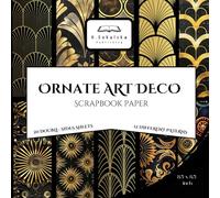 Ornate Art Deco Scrapbook Paper: 20 Double Sided Sheets for Scrapbooking and Card Making | DIY Projects | Origami | Decorative Papers | 8.5 x 8.5 inch