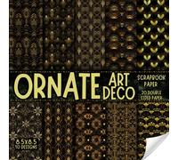 Ornate Art Deco scrapbook paper ''part tow' , 8.5x8.5, 10 Designs, 20 Double-Sided Sheets: Decorative Black & Gold Paper For Scrapbooking, craft Paper ... & Mixed Media, Origami, Collage & Card Making