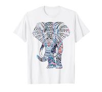 Ornate Asian Elephant Colorful Illustration T-Shirt