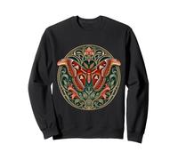 Ornate Atlas Moth Art Nouveau Floral Design Sweatshirt