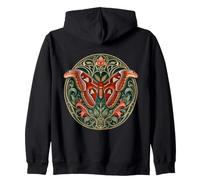 Ornate Atlas Moth Art Nouveau Floral Design Zip Hoodie