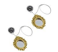 Ornate Betta Fish Aquarium Decor Set, 2 Piece Reflective Accessory with Suction Cup, Cord and Round Detail Trim Betta Fish Accessory Reflective Aquarium Decor Suction Cup Ornate Round Compact Desktop