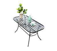 Ornate Black & Gold Metal Garden Table 100cm X 50cm Melody Maison Black One Size
