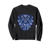 Ornate Blue, Elephant Mandala Floral Tribal Graphic Sweatshirt
