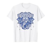 Ornate Blue, Elephant Mandala Floral Tribal Graphic T-Shirt