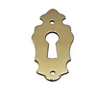 Ornate Brass Keyhole Escutcheon Cover Plate for Long Case Clocks, 40mm x 20mm, Victorian Style